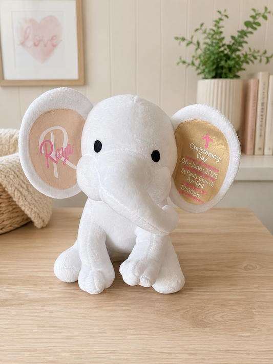 Luxury Personalised Christening Elephant✨