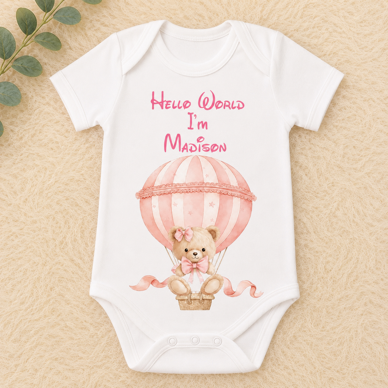 Personalised “Hello World I’m…” Baby Vest