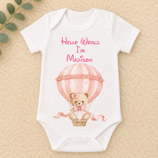 Personalised “Hello World I’m…” Baby Vest