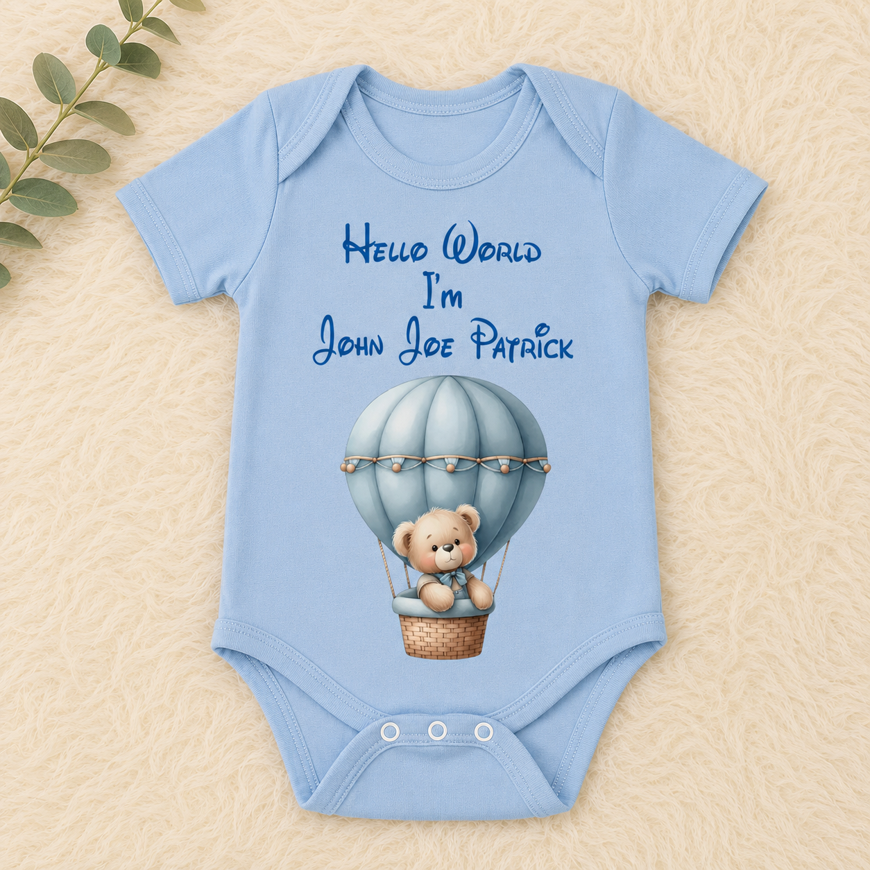 Personalised “Hello World I’m…” Baby Vest