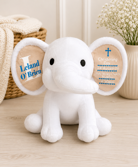 Luxury Personalised Christening Elephant✨